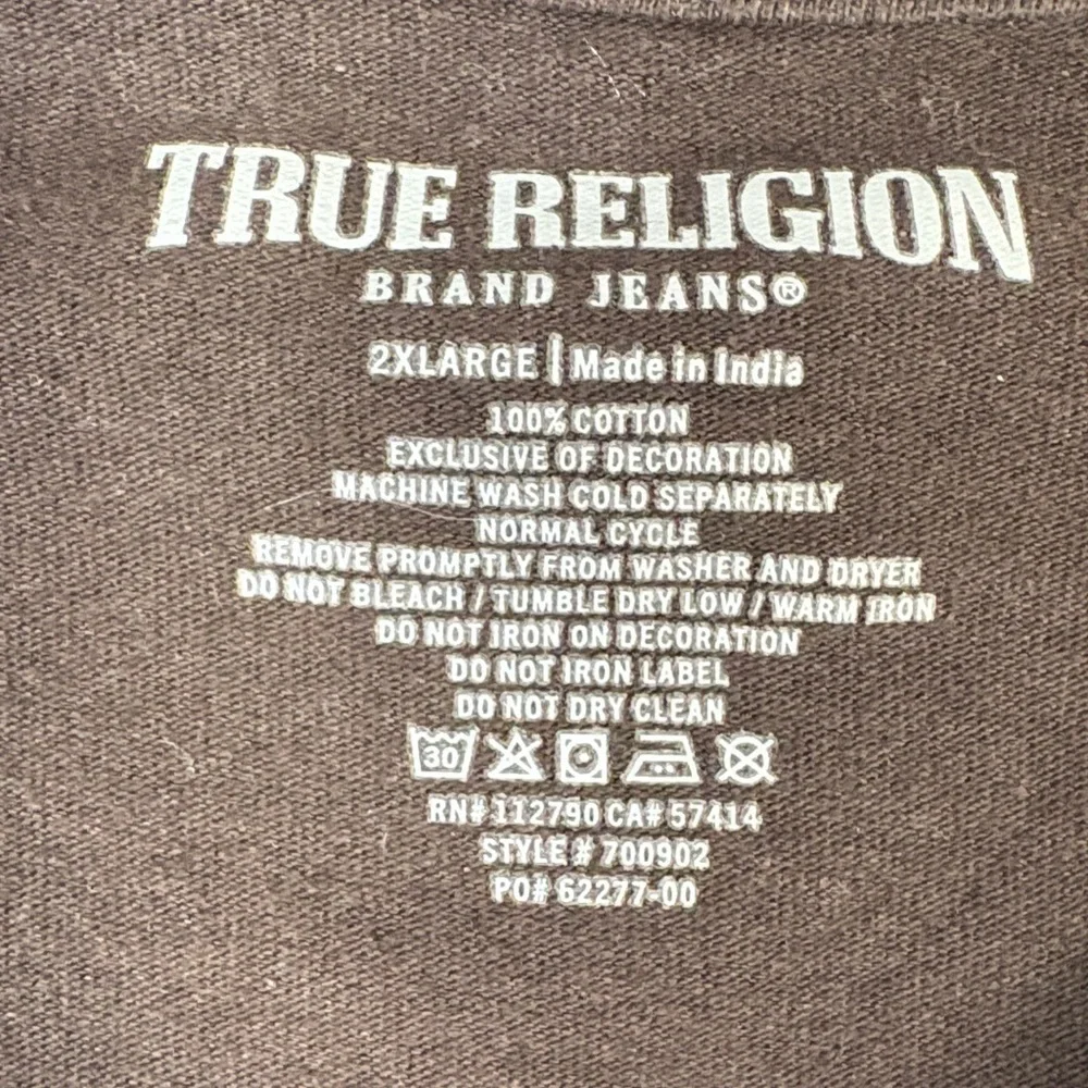 True Religion Brown Logo Graphic Tee – Size 2XL – 100% Cotton